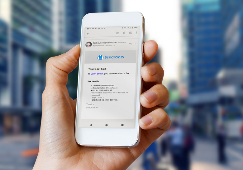 inbound faxes from email