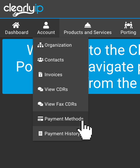 menu payment methods
