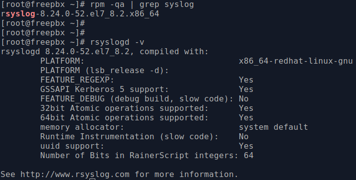 Syslog install window