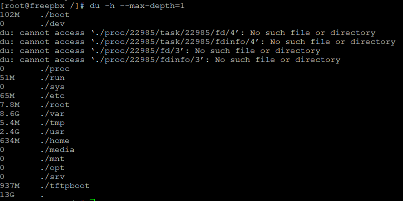 disk use