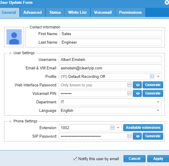 Clearly Cloud permissions