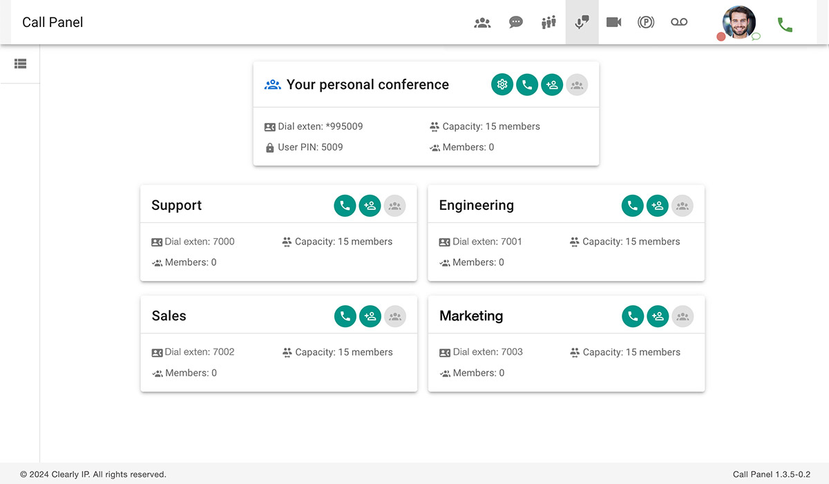 Clearly Cloud Call Panel Conferences
